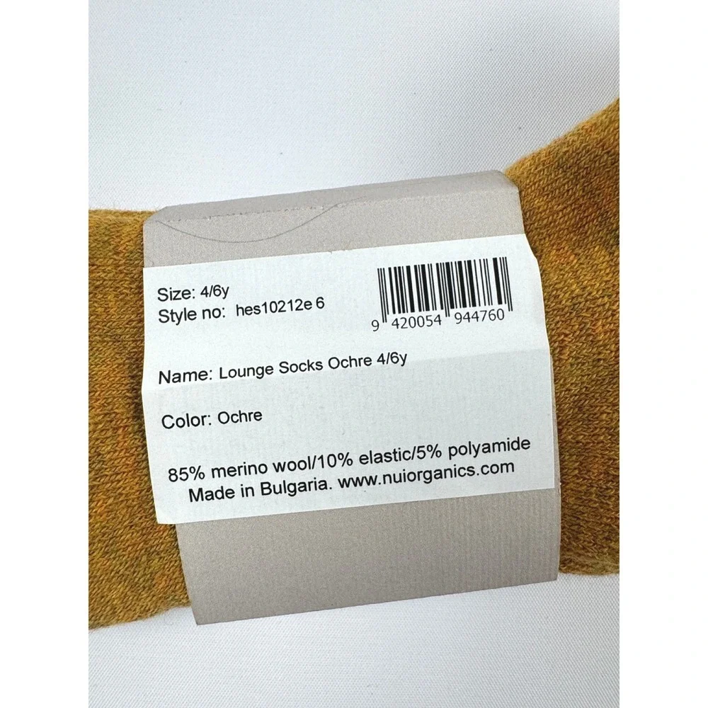 NUI Organics Lounge Socks Ochre 4/6y